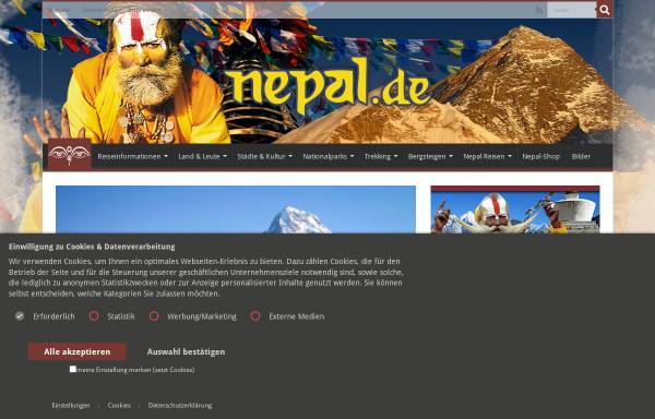 Vorschau von www.nepal.de, Nepal Portal