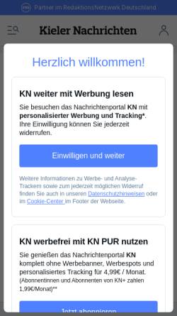 Vorschau der mobilen Webseite www.kn-online.de, Segeberger Zeitung