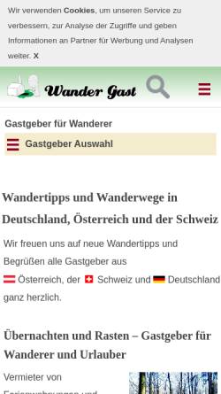 Vorschau der mobilen Webseite www.wander-gast.de, Wander-Gast