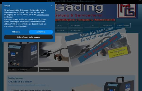 Vorschau von www.m-gaeding.de, M. Gäding Handelsvertretung & Servicedienst