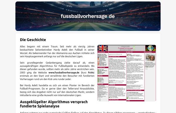 Vorschau von www.fussballvorhersage.de, Fußballvorhersage, Statistik und Prognose