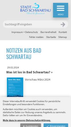 Vorschau der mobilen Webseite www.bad-schwartau.de, Bad Schwartau