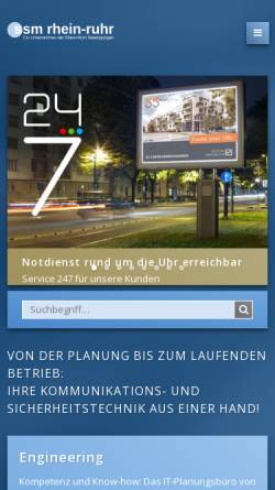 Vorschau der mobilen Webseite www.ssm-rhein-ruhr.de, SSM System-Service und Montage Rhein-Ruhr GmbH
