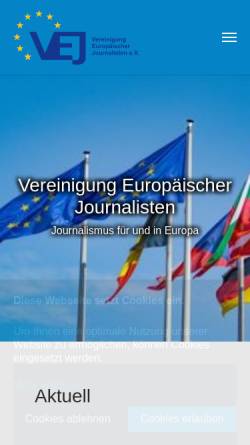 Vorschau der mobilen Webseite www.europa-journalisten.de, Vereinigung europäischer Journalisten e.V.