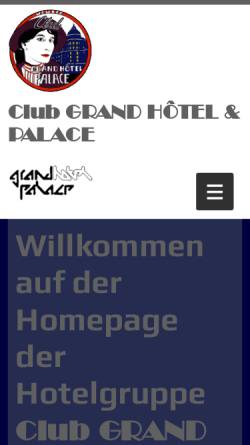 Vorschau der mobilen Webseite www.clubgrandhotelpalace.ch, Club Grand Hôtel & Palace
