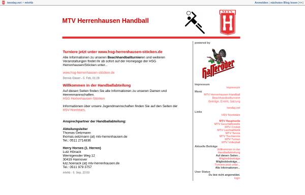 Vorschau von mtvhb.twoday.net, MTV Herrenhausen Handball