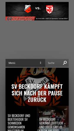 Vorschau der mobilen Webseite www.sv-beckdorf.de, SV Beckdorf Handball