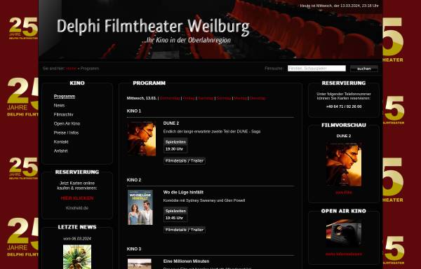 Vorschau von www.kinoweilburg.de, Delphi Filmtheater Weilburg