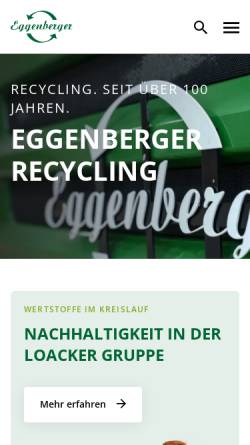 Vorschau der mobilen Webseite www.eggenbergerag.li, Eggenberger Recycling AG