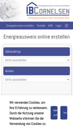 Vorschau der mobilen Webseite online-energieausweis.org, IB Cornelsen - Energieberatung und Planung