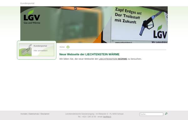 Vorschau von www.lgv.li, LGV Liechtensteinische Gasversorgung