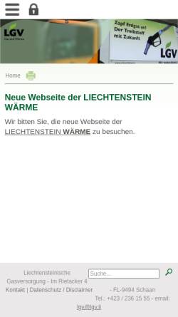 Vorschau der mobilen Webseite www.lgv.li, LGV Liechtensteinische Gasversorgung