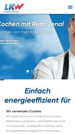 Vorschau der mobilen Webseite www.lkw.li, LKW, Liechtensteinische Kraftwerke