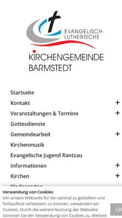 Vorschau der mobilen Webseite www.kirche-barmstedt.de, Kirchengemeinde in Barmstedt