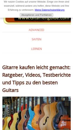 Vorschau der mobilen Webseite www.gitarrenguide.com, Gitarren Guide