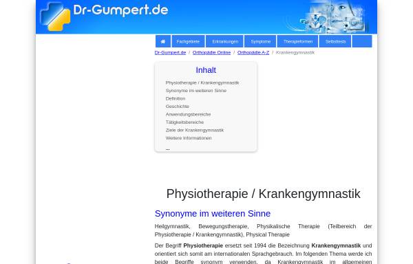 Vorschau von www.dr-gumpert.de, Dr. Gumpert: Physiotherapie