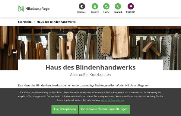 Vorschau von www.nikolauspflege.de, Nikolauspflege Haus des Blindenhandwerks gemeinnützige GmbH