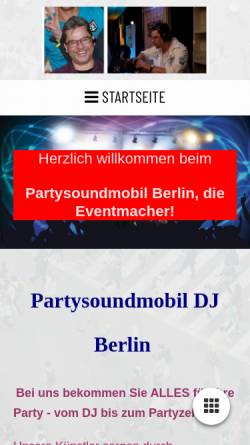 Vorschau der mobilen Webseite www.partysoundmobil.de, Partysoundmobil Berlin