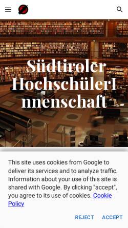 Vorschau der mobilen Webseite asus.sh, Südtiroler HochschülerInnenschaft