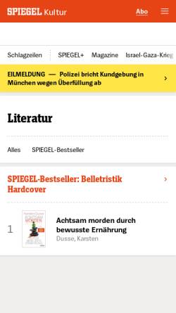 Vorschau der mobilen Webseite gutenberg.spiegel.de, Kafka, Franz
