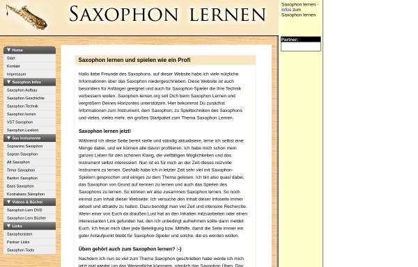 Vorschau von www.saxophon-lernen.org, Saxophon lernen
