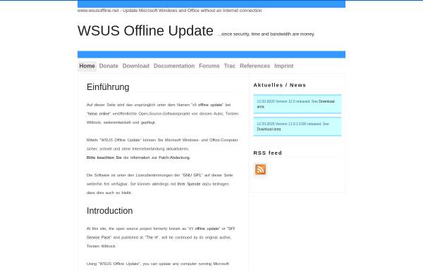 Vorschau von www.wsusoffline.net, WSUS Offline Update