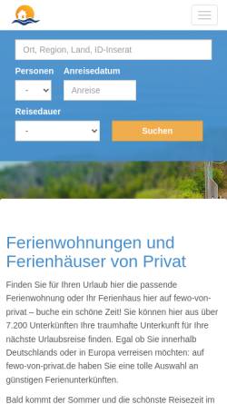 Vorschau der mobilen Webseite www.fewo-von-privat.de, Fewo-von-privat.de