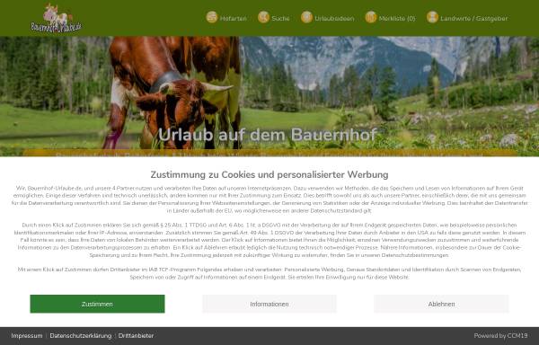 Vorschau von www.bauernhof-urlaube.de, Bauernhof-Urlaube.de