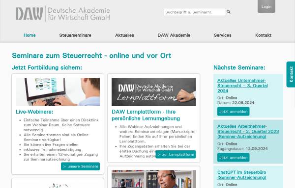 Vorschau von www.daw-akademie.de, DAW Deutsche Akademie für Wirtschaft GmbH
