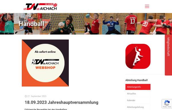 Vorschau von www.tsv-aichach-handball.de, TSV Aichach Handball