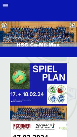 Vorschau der mobilen Webseite www.ca-mue-max-handball.de, HSG Ca-Mü-Max