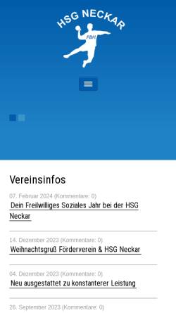 Vorschau der mobilen Webseite www.hsg-neckar.de, HSG Neckar