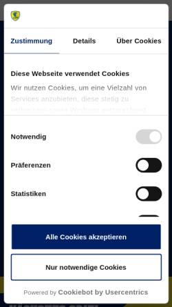 Vorschau der mobilen Webseite www.rhein-neckar-loewen.de, Rhein-Neckar-Löwen