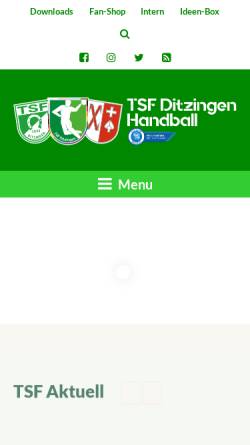 Vorschau der mobilen Webseite www.tsf-ditzingen-handball.de, TSF Ditzingen Handball