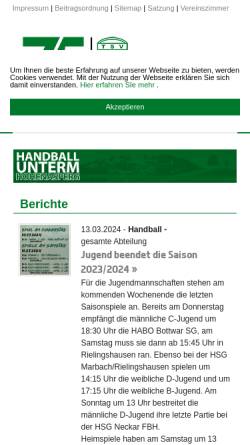 Vorschau der mobilen Webseite www.tsv-asperg.de, TSV Asperg Handball
