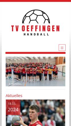 Vorschau der mobilen Webseite www.oeffingen-handball.de, TV Oeffingen Handball