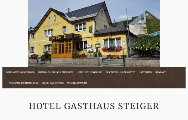 Vorschau von www.hotel-steiger.de, Hotel Gasthaus Steiger