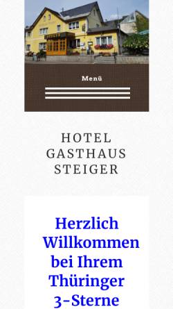 Vorschau der mobilen Webseite www.hotel-steiger.de, Hotel Gasthaus Steiger