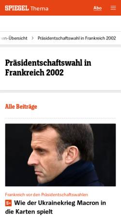 Vorschau der mobilen Webseite www.spiegel.de, Präsidentschaftswahl in Frankreich 2002