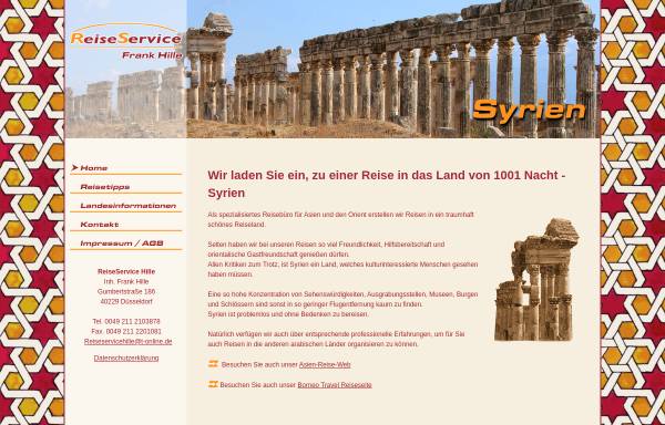 Vorschau von www.syrienreisen.eu, Syrien Reisen - Reise Service Hille