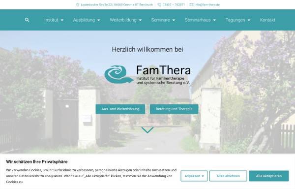 Vorschau von www.fam-thera.de, FamThera Institut für Familientherapie und systemische Beratung e.V.