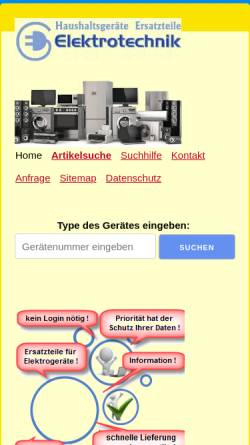 Vorschau der mobilen Webseite www.elektroteile-versand.de, Elektrotechnik Hilpoltsteiner