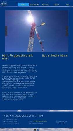 Vorschau der mobilen Webseite www.helixcopter.de, Helix Fluggesellschaft mbH