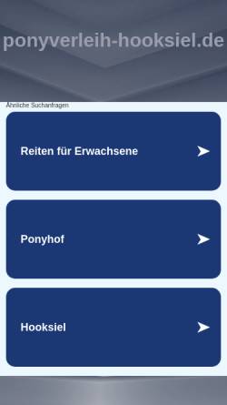 Vorschau der mobilen Webseite www.ponyverleih-hooksiel.de, Ponyverleih Krey in Hooksiel/ Wangerland