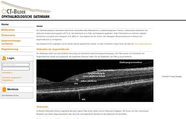 Vorschau von www.oct-bilder.de, Ophtalmologische Datenbank