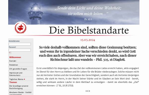 Vorschau von www.bibelstandarte.de, Die Bibelstandarte