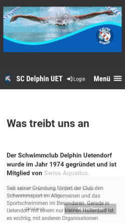 Vorschau der mobilen Webseite www.uet.ch, Schwimmclub Delphin Uetendorf