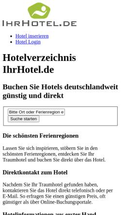 Vorschau der mobilen Webseite www.ihrhotel.de, Ihr Hotel.de