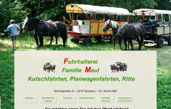 Vorschau von www.kutsche-planwagen-event.de, Kutsch- und Planwagenfahrten Familie Maul