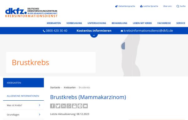 Vorschau von www.krebsinformationsdienst.de, Krebsinformationsdienst